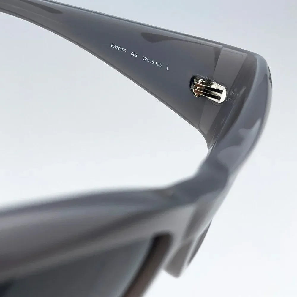SALE! NEW Balenciaga BB0266S 003 Grey Rectangle Unisex Sunglasses